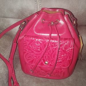 Patricia Nash Large Magenta Bucket Shoulder Bag